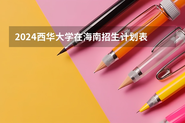 2024西华大学在海南招生计划表