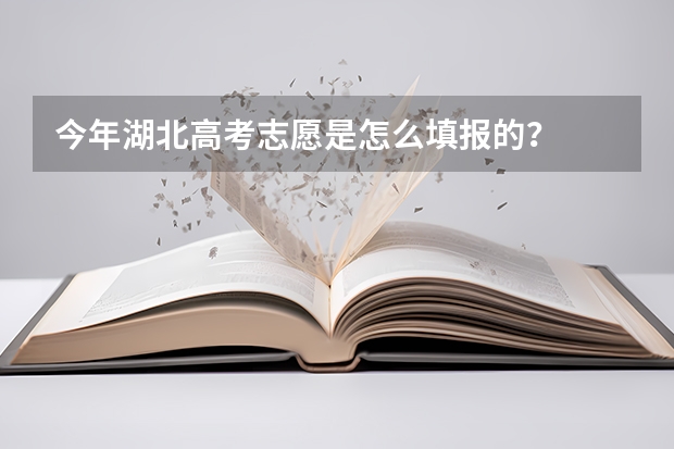 今年湖北高考志愿是怎么填报的？