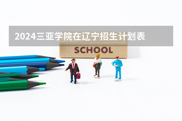 2024三亚学院在辽宁招生计划表
