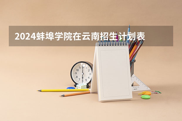 2024蚌埠学院在云南招生计划表