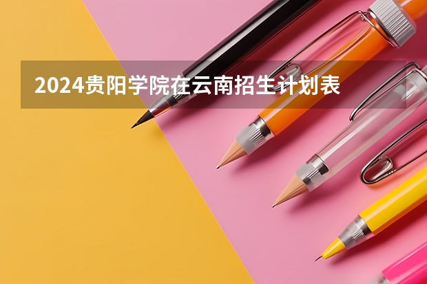 2024贵阳学院在云南招生计划表