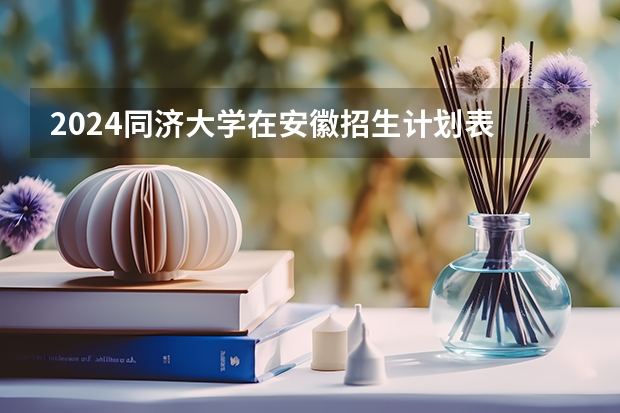 2024同济大学在安徽招生计划表