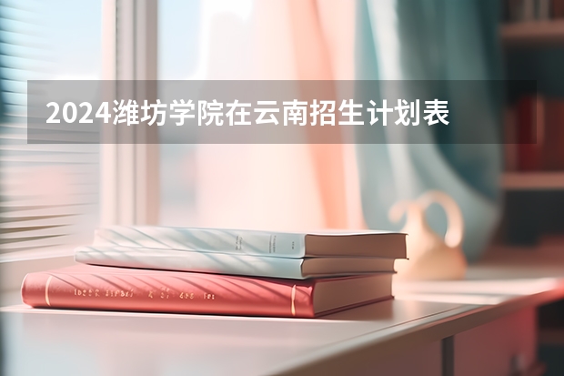 2024潍坊学院在云南招生计划表