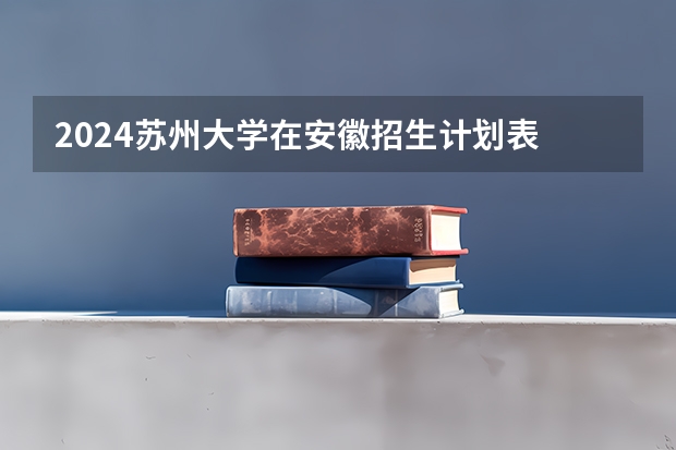 2024苏州大学在安徽招生计划表