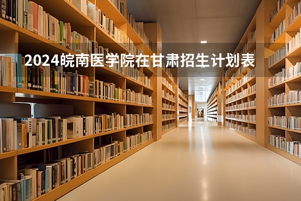 2024皖南医学院在甘肃招生计划表