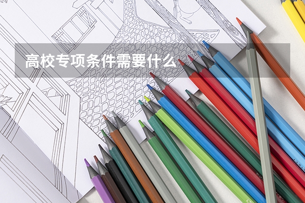 高校专项条件需要什么