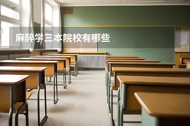 麻醉学三本院校有哪些