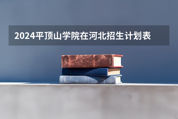 2024平顶山学院在河北招生计划表