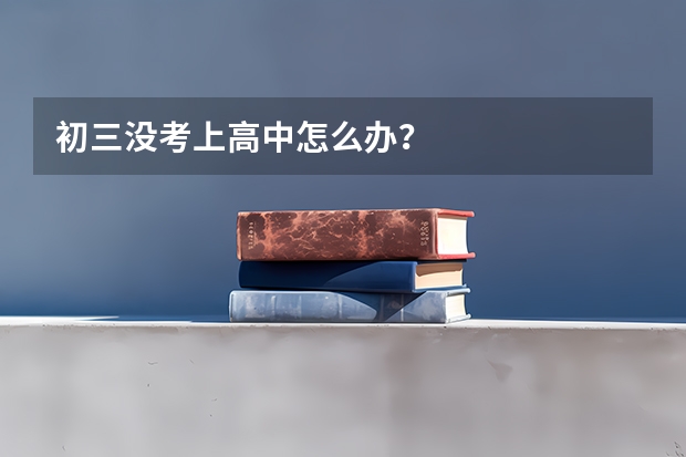 初三没考上高中怎么办？