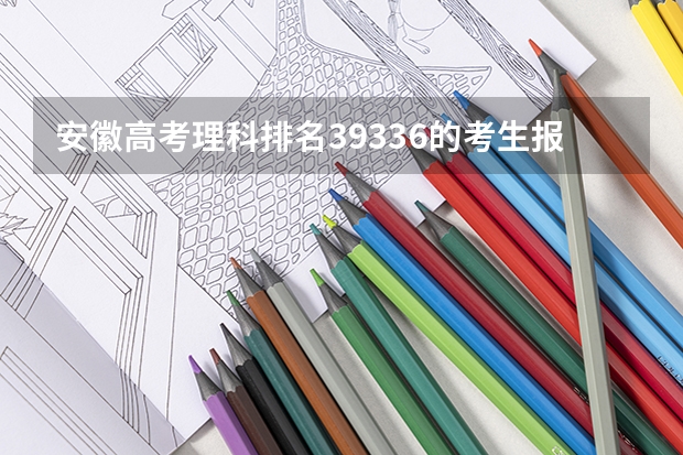 安徽高考理科排名39336的考生报什么大学