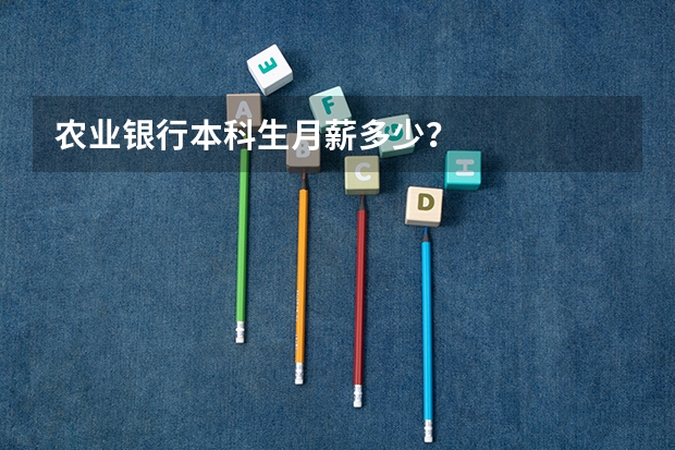 农业银行本科生月薪多少？